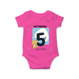 Commemorate This Special Moment With Our Bespoke Baby Romper, Perfect For 5-Month Celebration - HOT PINK - 0 - 3 Months Old (Chest 16")