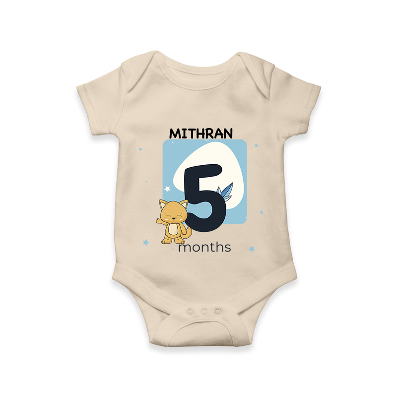 Commemorate This Special Moment With Our Bespoke Baby Romper, Perfect For 5-Month Celebration - IVORY - 0 - 3 Months Old (Chest 16")