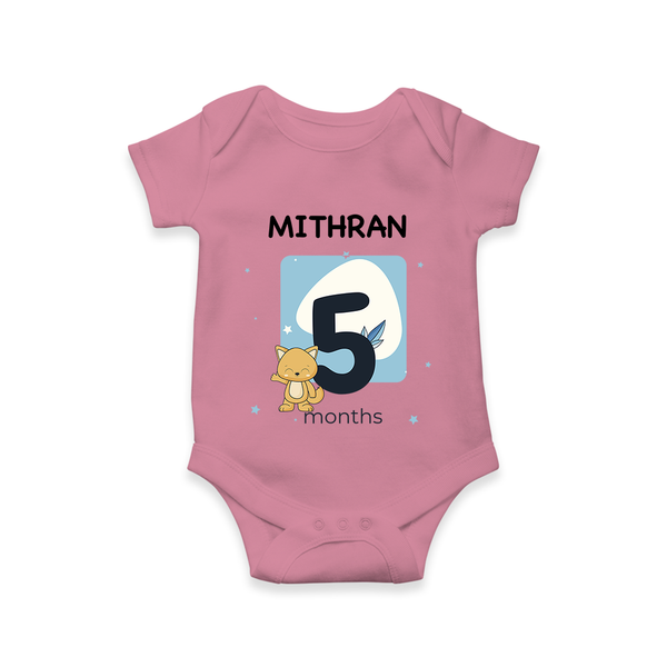 Baby Romper Birthday Outfit - 5th Month | Personalized Bodysuit | Cozy Cotton Fabric - ONION - New Born (Chest 14")