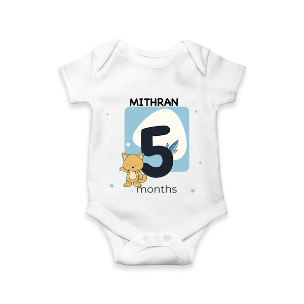 Commemorate This Special Moment With Our Bespoke Baby Romper, Perfect For 5-Month Celebration - WHITE - 0 - 3 Months Old (Chest 16")