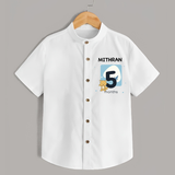 Baby Shirt Birthday Outfit - 5th Month | Personalized Shirt | Cozy Cotton Fabric - WHITE - 0 - 6 Months Old (Chest 23")