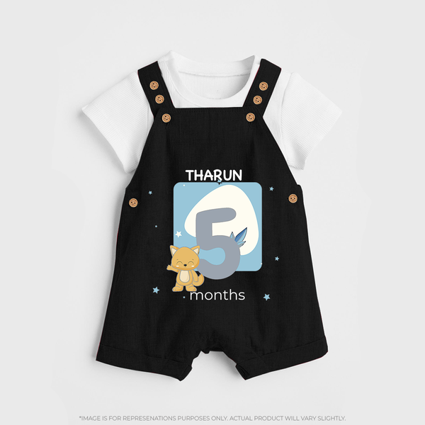 Commemorate This Special Moment With Our Bespoke Baby Dungaree Set, Perfect For 5-Month Celebration - BLACK - 0 - 5 Months Old (Chest 18")