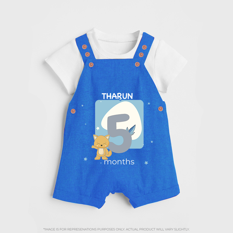 Commemorate This Special Moment With Our Bespoke Baby Dungaree Set, Perfect For 5-Month Celebration - COBALT BLUE - 0 - 5 Months Old (Chest 18")