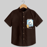 Commemorate your little one's 5th month with a customized Shirt - CHOCOLATE BROWN - 0 - 6 Months Old (Chest 21")