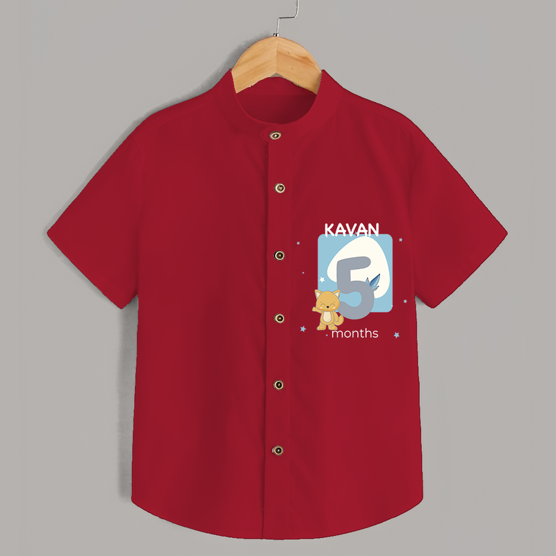 Commemorate your little one's 5th month with a customized Shirt - RED - 0 - 6 Months Old (Chest 21")