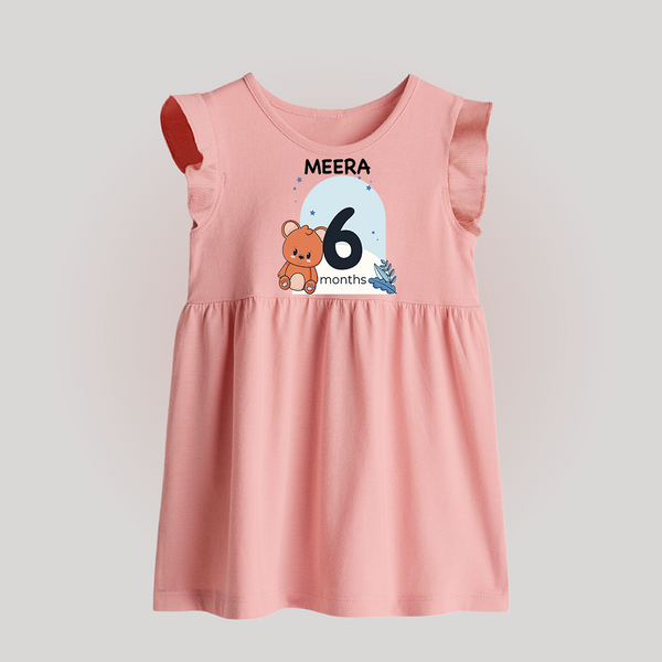 Baby Baby Frock Birthday Outfit - 6th Month | Personalized Baby Frock | Cozy Cotton Fabric - BABY PINK - 0 - 3 Months Old (Chest 17")
