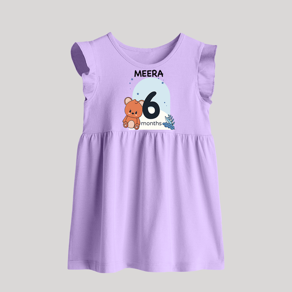 Baby Baby Frock Birthday Outfit - 6th Month | Personalized Baby Frock | Cozy Cotton Fabric - LILAC - 0 - 3 Months Old (Chest 17")