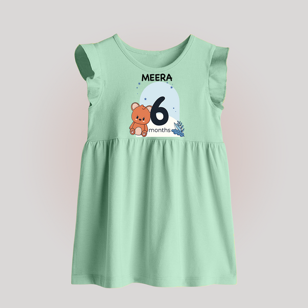 Baby Baby Frock Birthday Outfit - 6th Month | Personalized Baby Frock | Cozy Cotton Fabric - MINT GREEN - 0 - 3 Months Old (Chest 17")