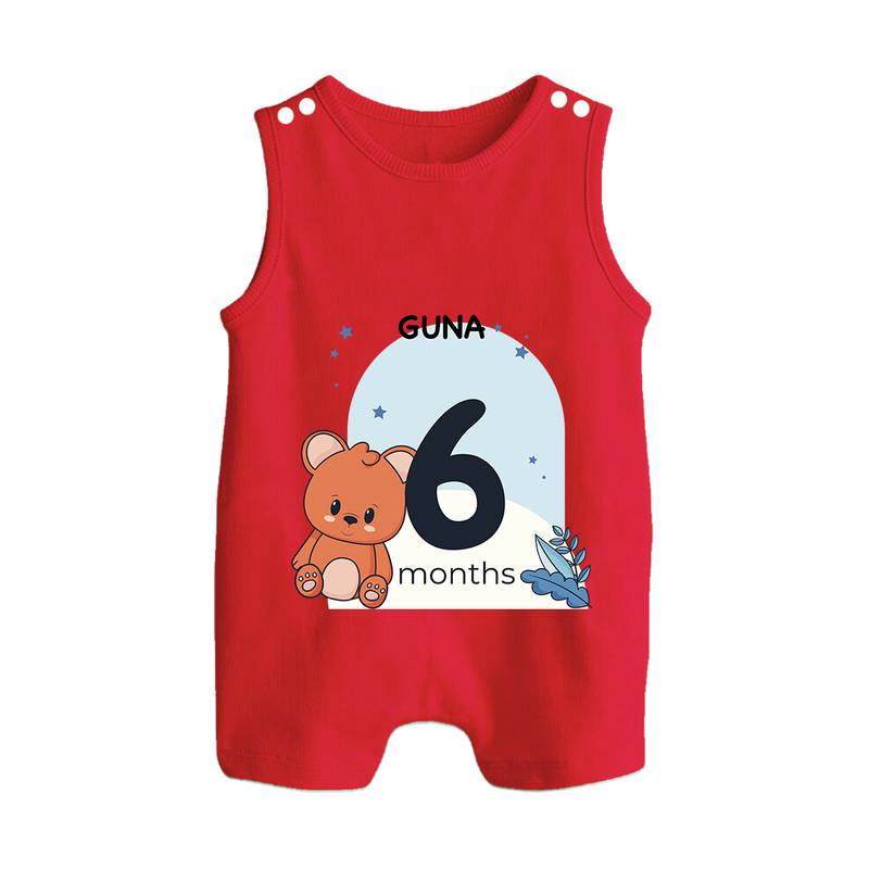 Commemorate This Special Moment With Our Bespoke Baby Romper Suit, Perfect For 6-Month Celebration - RED - 0 - 5 Months Old (Chest 18")