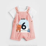 Commemorate This Special Moment With Our Bespoke Baby Dungaree Set, Perfect For 6-Month Celebration - PEACH - 0 - 5 Months Old (Chest 18")