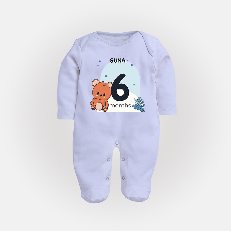 Commemorate This Special Moment With Our Bespoke Baby Sleep Suit, Perfect For 6-Month Celebration - BABY BLUE - New Born (Chest 7.5")