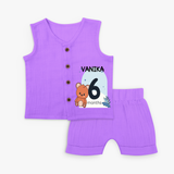 Commemorate your little one's 6th month with a customized Jabla Set - PURPLE - 0 - 3 Months Old (Chest 9.8")