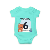Commemorate your little one's 6th month with a customized romper - ARCTIC BLUE - 0 - 3 Months Old (Chest 16")
