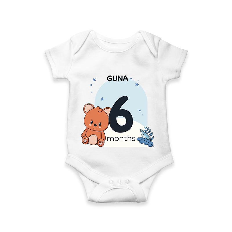 Commemorate This Special Moment With Our Bespoke Baby Romper, Perfect For 6-Month Celebration - WHITE - 0 - 3 Months Old (Chest 16")