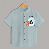 Baby Shirt Birthday Outfit - 6th Month | Personalized Shirt | Cozy Cotton Fabric - ARCTIC BLUE - 0 - 6 Months Old (Chest 23")
