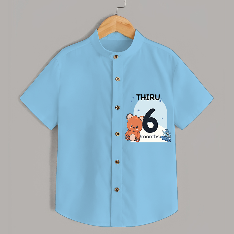 Commemorate your little one's 6th month with a customized Shirt - SKY BLUE - 0 - 6 Months Old (Chest 21")