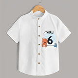 Commemorate your little one's 6th month with a customized Shirt - WHITE - 0 - 6 Months Old (Chest 21")