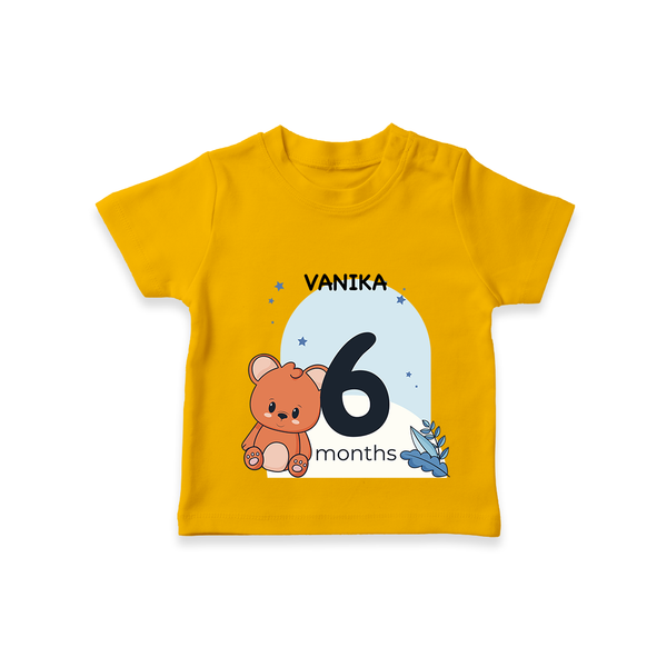Commemorate your little one's 6th month with a customized T-Shirt - CHROME YELLOW - 0 - 5 Months Old (Chest 17")