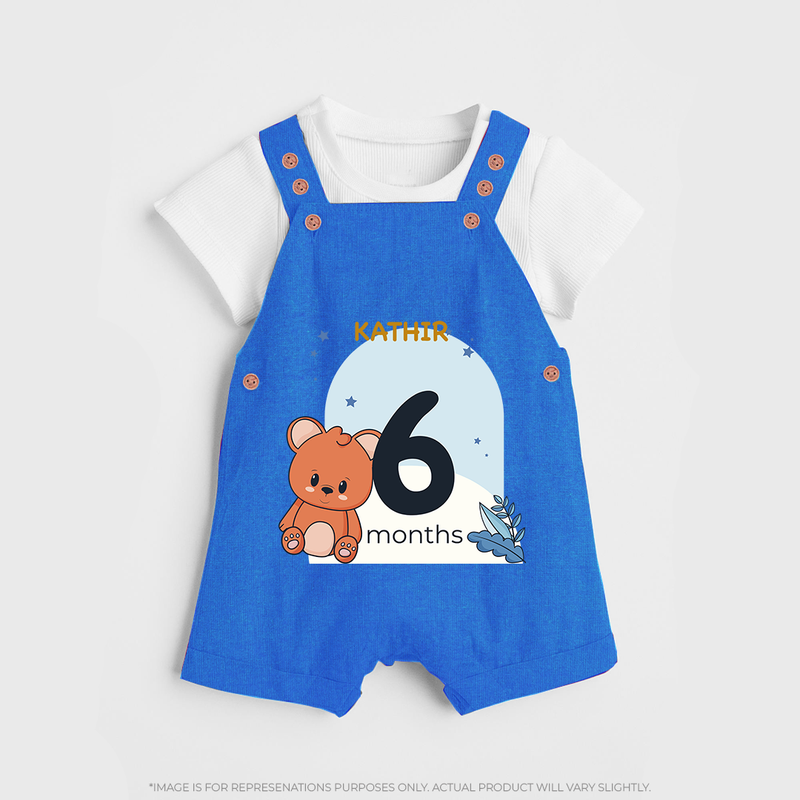 Commemorate This Special Moment With Our Bespoke Baby Dungaree Set, Perfect For 6-Month Celebration - COBALT BLUE - 0 - 5 Months Old (Chest 18")