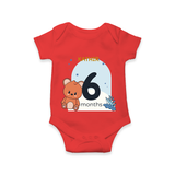 Commemorate This Special Moment With Our Bespoke Baby Romper, Perfect For 6-Month Celebration - RED - 0 - 3 Months Old (Chest 16")