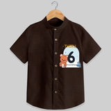 Commemorate your little one's 6th month with a customized Shirt - CHOCOLATE BROWN - 0 - 6 Months Old (Chest 21")