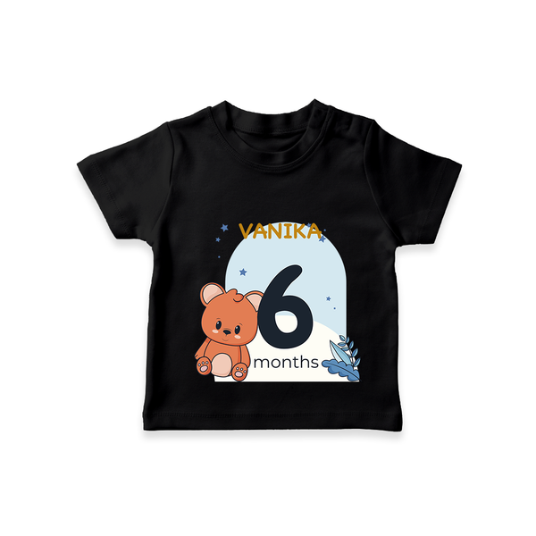 Commemorate your little one's 6th month with a customized T-Shirt - BLACK - 0 - 5 Months Old (Chest 17")