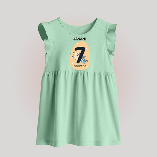 Baby Baby Frock Birthday Outfit - 7th Month | Personalized Baby Frock | Cozy Cotton Fabric