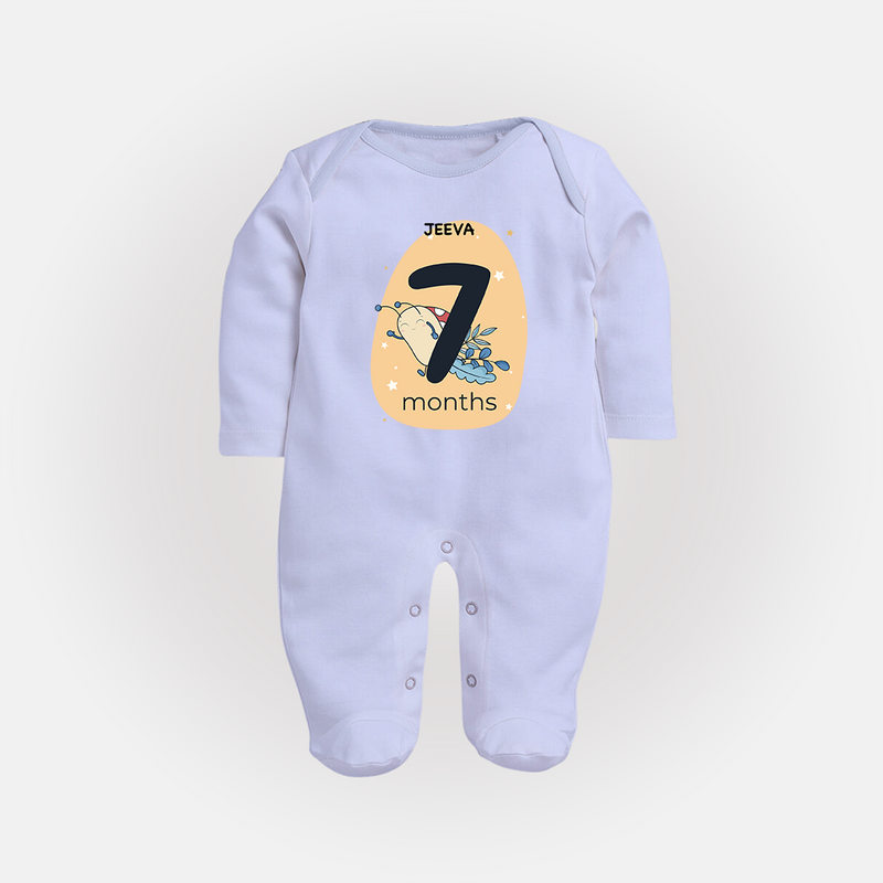 Commemorate This Special Moment With Our Bespoke Baby Sleep Suit, Perfect For 7-Month Celebration - BABY BLUE - New Born (Chest 7.5")