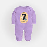 Commemorate This Special Moment With Our Bespoke Baby Sleep Suit, Perfect For 7-Month Celebration - LILAC - New Born (Chest 7.5")