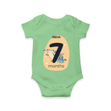 Commemorate This Special Moment With Our Bespoke Baby Romper, Perfect For 7-Month Celebration - GREEN - 0 - 3 Months Old (Chest 16")