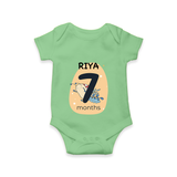 Commemorate your little one's 7th month with a customized romper - GREEN - 0 - 3 Months Old (Chest 16")