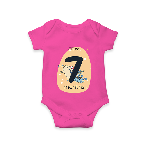 Commemorate This Special Moment With Our Bespoke Baby Romper, Perfect For 7-Month Celebration - HOT PINK - 0 - 3 Months Old (Chest 16")