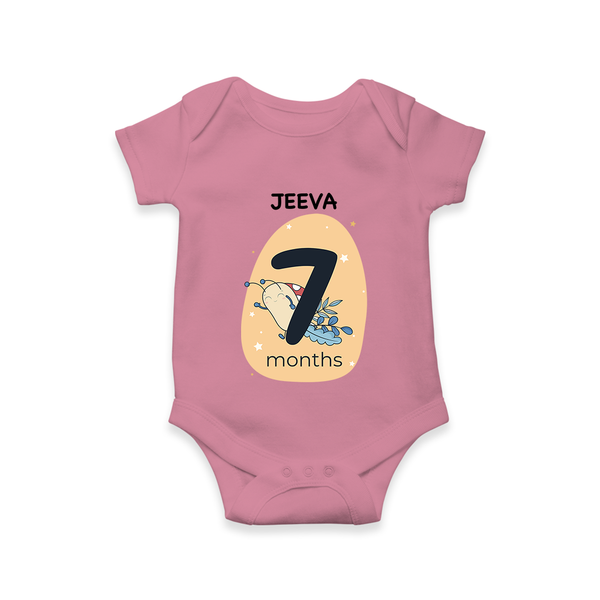 Baby Romper Birthday Outfit - 7th Month | Personalized Bodysuit | Cozy Cotton Fabric - ONION - New Born (Chest 14")