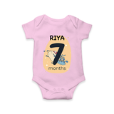 Commemorate your little one's 7th month with a customized romper - PINK - 0 - 3 Months Old (Chest 16")