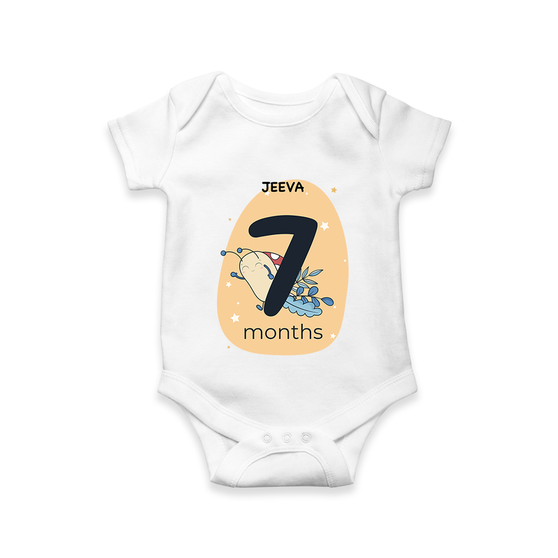 Commemorate This Special Moment With Our Bespoke Baby Romper, Perfect For 7-Month Celebration - WHITE - 0 - 3 Months Old (Chest 16")