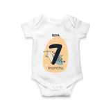 Commemorate your little one's 7th month with a customized romper - WHITE - 0 - 3 Months Old (Chest 16")