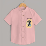 Commemorate your little one's 7th month with a customized Shirt - PEACH - 0 - 6 Months Old (Chest 21")
