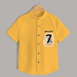 Commemorate your little one's 7th month with a customized Shirt - YELLOW - 0 - 6 Months Old (Chest 21")