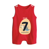 Commemorate This Special Moment With Our Bespoke Baby Romper Suit, Perfect For 7-Month Celebration - RED - 0 - 5 Months Old (Chest 18")