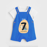 Commemorate This Special Moment With Our Bespoke Baby Dungaree Set, Perfect For 7-Month Celebration - COBALT BLUE - 0 - 5 Months Old (Chest 18")