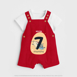 Commemorate This Special Moment With Our Bespoke Baby Dungaree Set, Perfect For 7-Month Celebration - RED - 0 - 5 Months Old (Chest 18")