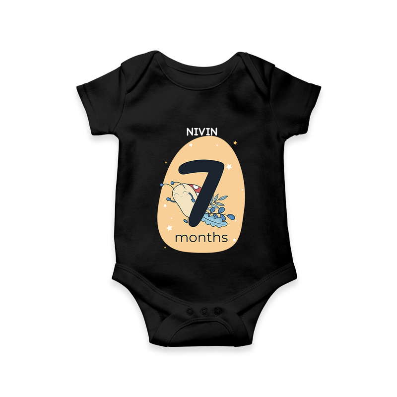 Commemorate This Special Moment With Our Bespoke Baby Romper, Perfect For 7-Month Celebration - BLACK - 0 - 3 Months Old (Chest 16")