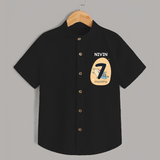Baby Shirt Birthday Outfit - 7th Month | Personalized Shirt | Cozy Cotton Fabric - BLACK - 0 - 6 Months Old (Chest 23")