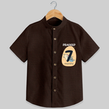 Commemorate your little one's 7th month with a customized Shirt - CHOCOLATE BROWN - 0 - 6 Months Old (Chest 21")