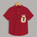 Commemorate your little one's 7th month with a customized Shirt - RED - 0 - 6 Months Old (Chest 21")