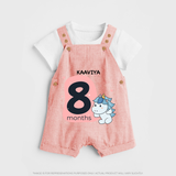 Commemorate This Special Moment With Our Bespoke Baby Dungaree Set, Perfect For 8-Month Celebration - PEACH - 0 - 5 Months Old (Chest 18")