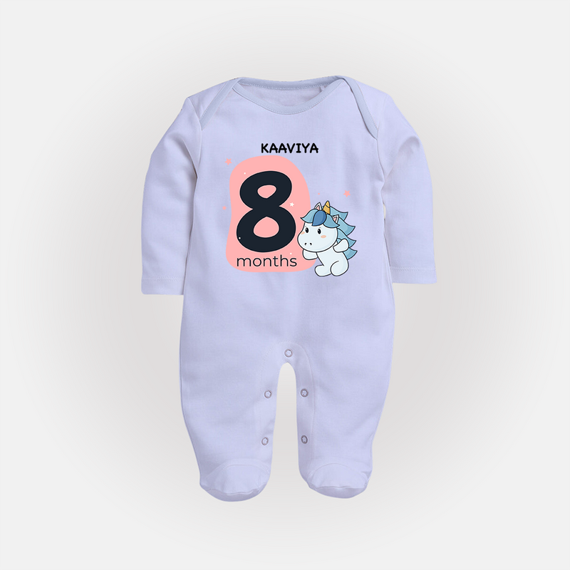 Commemorate This Special Moment With Our Bespoke Baby Sleep Suit, Perfect For 8-Month Celebration - BABY BLUE - New Born (Chest 7.5")