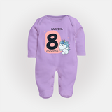 Commemorate This Special Moment With Our Bespoke Baby Sleep Suit, Perfect For 8-Month Celebration - LILAC - New Born (Chest 7.5")