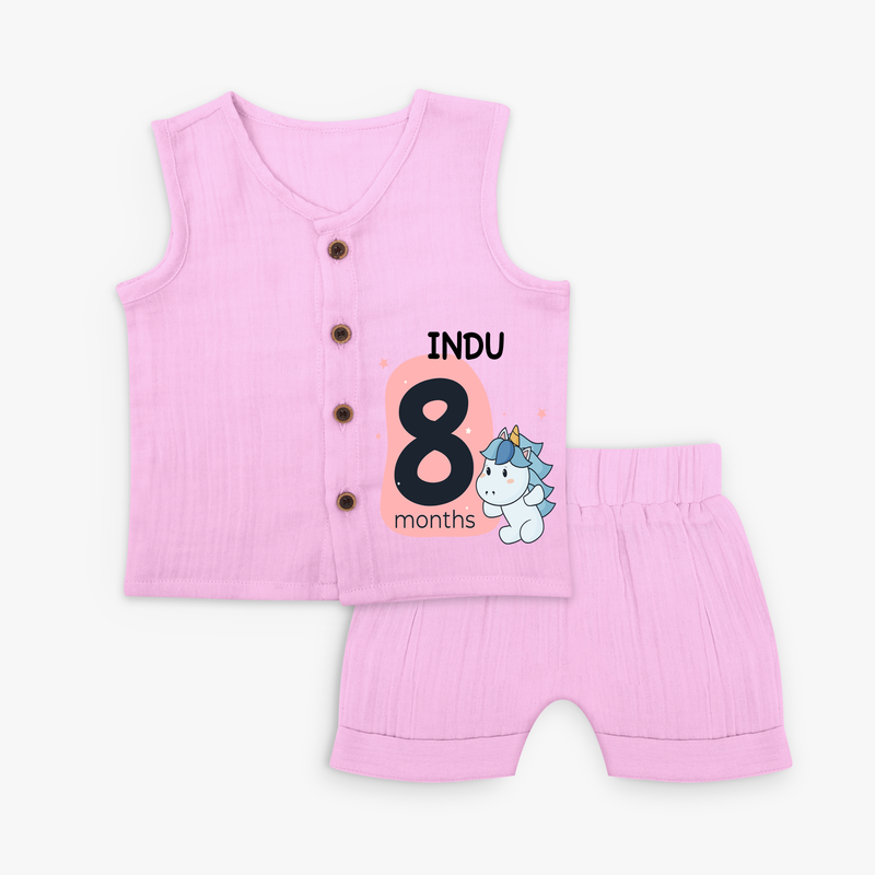 Commemorate your little one's 8th month with a customized Jabla Set - LAVENDER ROSE - 0 - 3 Months Old (Chest 9.8")