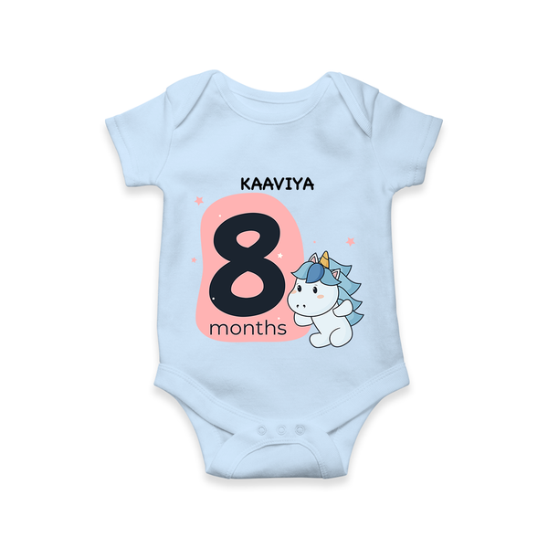 Commemorate This Special Moment With Our Bespoke Baby Romper, Perfect For 8-Month Celebration - BABY BLUE - 0 - 3 Months Old (Chest 16")